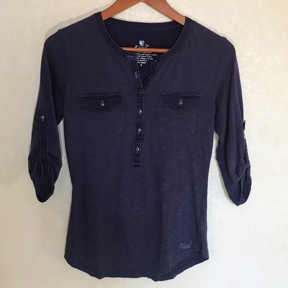 Kuhl Cotton Henley Shirt. EUC. Purple. - Picture 1 of 3